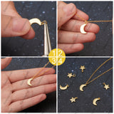 20Pcs 2 Style Brass Pendants, Long-Lasting Plated, Moon & Star, Real 18K Gold Plated, 11.5~13.5x8~10x1~1.5mm, Jump Ring: 4~5x0.7mm, Inner Diameter: 3.5mm, 10pcs/style