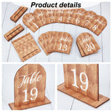 Arch Shaped Wooden Vertical Sign Holders, Single Sided Table Number 1~20 Stands for Wedding Party Supplies, Dark Goldenrod, Finish Product: 11x3.45x11cm