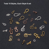 Tibetan Style Hook and Eye Clasps, Mixed Color, 14x10.8x3cm, 120pcs/box