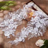 Cotton Ornament Accessories, Flower, White, 420x210x1mm