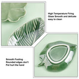 2Pcs 2 Style Leaf/Clover Pattern Porcelain Jewelry Plate, Storage Tray for Rings, Necklaces, Earring, Mixed Patterns, 91~143x86~101.5x20~23mm, Inner Diameter: 80~125x70~98mm, 1pc/style