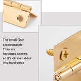 4 Sets Iron & Brass Cabinet Drawer Butt Hinges Connectors, with Replacement Hinge Screws, Wooden Box Accessories, Golden, 50x29.5x4.5mm, Hole: 4mm