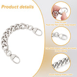 Aluminum Alloy Bag Extender Chains, with Swivel Clasps, for Bag Straps Replacement Accessories, Platinum, 22x1.9x0.5cm