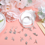 80Pcs 8 Styles Tibetan Style Alloy Pendants, Gymnastic Theme, Antique Silver, 15.5~30x10~15.6x2.5~9mm, Hole: 1.4~2mm, 10pcs/style