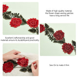 2 Yards Polyester Embroidery Rose Lace Ribbon, Flower Lace Trim, for Clothing Sewing, Indian Red, 4-3/4 inch(120mm), about 1.99 Yards(1.82m)/Set