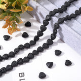 2 Strands Natural Lava Rock Beads Strands, Heart, 10x10x5mm, Hole: 0.6mm, about 39~40pcs/strand, 15.67 inch(39.8cm)