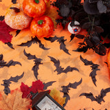 Halloween Themed Nylon Gauze Fabric, Garment Accessories, Bat Pattern, Dark Orange, 158x0.05cm