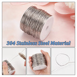 304 Stainless Steel Wire, Round, Stainless Steel Color, 21 Gauge, 0.7mm, about 426.51 Feet(130m)/Roll