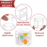 Hexagon Shaped Plastic Candy Box, with Cap, for Wedding Party Candy Storage, Clear, 4x4.5x4cm