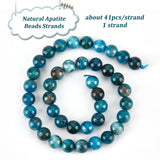 1 Strand Natural Apatite Beads Strands, Grade AB, Round, 10mm, Hole: 1.2mm, about 37pcs/strand, 14.9 inch(38cm)