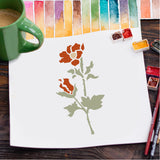 PET Hollow Out Drawing Painting Stencils, for DIY Scrapbook, Photo Album, Flower, 300x150mm, 4pcs/set