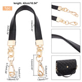 PU Leather Bag Handles, with Alloy Swivel Clasps and Iron D Clasps, for Bag Replacement Accessories, Black, 42x2x0.9cm