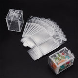 Transparent PVC Candy Treat Gift Box, Crown Print Wedding Party Packaging Box, Rectangle, Clear, Finished Product: 5x5x7cm, Unfold: 15.7x10.1x0.05cm