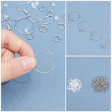 720Pcs 7 Style 304 Stainless Steel Hoop Earring Findings, Kidney Ear Wire, Rings, Mixed Color, 7style/box