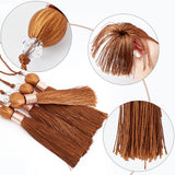 8Pcs Polyester Tassel Pendant Decorations, with CCB Plastic Beads, Coconut Brown, 22.7~23.6cm