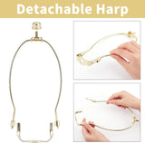 Iron Lamp Shade Harp Holder, Lampshade Bracket, for DIY Lighting Accessories Horn Frame, Light Gold, 220x97mm, Hole: 10mm, Inner Diameter: 196x91mm
