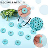 50Pcs Synthetic Turquoise Pendants, Donut/Pi Disc, Dyed, Turquoise, Donut Width: 7.5mm, 20x4~4.5mm, Hole: 5mm