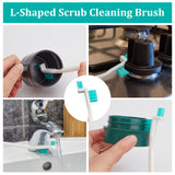 2 Sets Cloth Brush, with ABS Plastic Handle, Groove Gap Cleaning Tools, Turquoise, 140~187x8~10.5x5~25mm