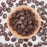 120Pcs Opaque Resin Decoden Cabochons, Imitation Food, Coffee Bean, Coconut Brown, 17x13.5x6mm