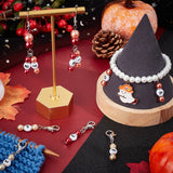 Autumn Theme Acrylic Beaded Locking Stitch Markers, Zinc Alloy Lobster Claw Clasps Locking Stitch Marker, Mixed Color, 4.2cm, 10pcs/set