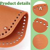 6Pcs PU Leather Oval Long Bottom for Knitting Bag, Women Bags Handmade DIY Accessories, Mixed Color, 180~263x51~120x4~11mm, Hole: 5mm, 6pcs