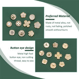 40Pcs 10 Style 1-Hole Alloy Enamel & Rhinestone Shank Buttons, with Plastic Imitation Pearls, Mixed Shapes, 10~13x6~13x6~8.5mm, Hole: 2mm, 4pcs/style