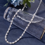 1 Yard Iron Rhinestone Cup Chains, Flower with Imitation Pearl, Silver, 5x4x4mm, 8.5x7.5x5mm