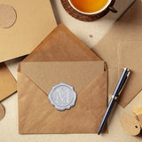 Adhesive Wax Seal Stickers, Envelope Seal Decoration, For Craft Scrapbook DIY Gift, Silver Color, Letter M, 30mm, 100pcs/box