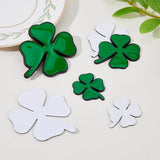 3 Sets 3 Styles Zinc Alloy Car Stickers, Clover Car Decals for Vehicle Decoration, Green, 40~74x33~60x1.3~3mm, 1 set/style