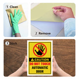 5Pcs Waterproof PVC Warning Sign Stickers, Vinyl Danger Safety Decals, Rectangle with Word, Sign Pattern, 25x17.5cm