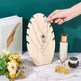 Wooden Necklace Displays Stands, Necklace Organizer Holder, Leaf Shape, Moccasin, Finished Product: 9x16x25.5cm, about 5pcs/set