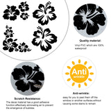 4 Sheets PET Reflective Sticker Car Decoration, Flower Car Sticker, for Car Decoration, Black, 200x190mm