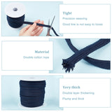 1 Roll Flat Polycotton Hollow Cord, Shoeslace Making, Clothes Accessories, with 1Pc Plastic Spool, Prussian Blue, 10mm, about 27.34 Yards(25m)/Roll