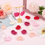 18Pcs 6 Colors Heart Handmade Crochet Cotton Appliques, Ornament Accessories, for DIY Sewing Craft Decoration, Mixed Color, 29~34x35~38x3~3.5mm, 3pcs/color