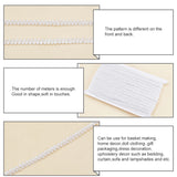 Polyester Braided Lace Trim, Sewing Centipede Lace Ribbon, for Clothes Accessories and Curtains Accessories, White, 1/4 inch(8mm), about 27.34 Yards(25m)/Card