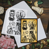 1Pc Halloween Magic Theme Carbon Steel Cutting Dies Stencils, with 1 Sheet VC Plastic Clear Stamps, for DIY Scrapbooking, Photo Album, Decorative Embossing Paper Card, Mixed Shapes, Stencils: 156x106x0.8mm, Stamps: 160x110x3mm