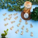 50Pcs Alloy Pendants, Long-Lasting Plated, with Jump Ring, for Easter, Easter Rabbit with Egg, Real 18K Gold Plated, 17.5x10.5x2.5mm,  Jump Ring: 4x0.7mm, Hole: 2.5mm