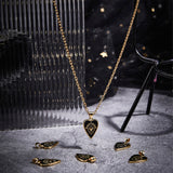 8Pcs Brass Enamel Pendants, Real 18K Gold Plated, Heart with Eye, Black, 18.5x12.5x1.6mm, Hole: 3.5x5mm