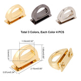 &reg 12Pcs 3 Colors Zinc Alloy Bag Connector Anchor Buckles, with Iron Screw, for Bag Strap Hanger, Mixed Color, 21.5x16.5x8.7mm, 4pcs/color