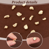 20Pcs 5 Style Alloy Beads, Nuggets, Real 14K Gold Plated, 6.5~10x4.5~5.5x4.5mm, Hole: 1mm, 4pcs/style