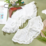 2Pcs 2 Style Detachable Lady's False Collars, Scalloped/Ruffled Edge Neckline Trim, Clothes Sewing Applique Edge, DIY Garment Accessories, White, 1320~1480x155~170x1~2mm, 1pc/style