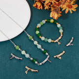 6Pcs 2 Colors Brass Beads, Nickel Free, Bamboo, Mixed Color, 15x27.5x5mm, Hole: 2mm, 3pcs/color