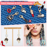 Alloy Enamel Rhinestone Locking Stitch Markers, with Zinc Alloy Lobster Claw Clasps Stitch Marker, Bag/High-Heeled Shoes/Lip, Mixed Color, 3~4.2cm, 6 style, 2pcs/style, 12pcs/set