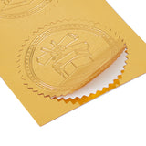 Self Adhesive Gold Foil Embossed Stickers, Medal Decoration Sticker, Heart Pattern, 5x5cm