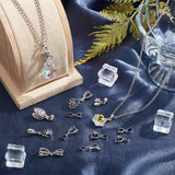 35Pcs 7 Styles Rack Plating Brass Ice Pick Pinch Bails, Long-Lasting Plated, Platinum, 9~18.5x3~8x3~5mm, Hole: 3.5~8x3~9mm, Pin: 1mm, 5Pcs/style