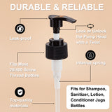 Plastic Dispensing Pumps, Fits for Shampoo, Sanitizer, Lotion, Conditioner Jugs Bottles, Black, 21.5x4.7x3cm