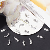 20Pcs 925 Sterling Silver Bead Tips, Calotte Ends, Clamshell Knot Cover, Silver, 12x3.5mm, Hole: 2mm