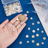 90Pcs 6 Style 304 Stainless Steel Charms, Stamping Blank Tag, Flat Round, Mixed Color, 8~10.5x0.8mm, Hole: 1.2mm