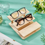 3-Tier Solid Wooden Eyeglasses Display Stands, for Business, Home, PapayaWhip, 166x187x77mm