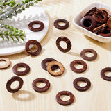 Coconut Linking Rings, Round Ring, Coconut Brown, 25.5x3.5mm, Inner Diameter: 14mm